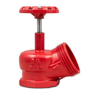 Válvula angular hidrante (registro globo) PN16 nodular 230 lbs 2.1/2'' x 45º